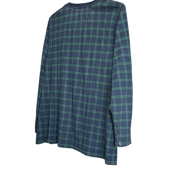 CHAPS LONG SLV CREW NECK PULL- OVER TOP, WOMENS, 2X, NAVY BLUE & GREEN PLAID - Picture 8 of 12